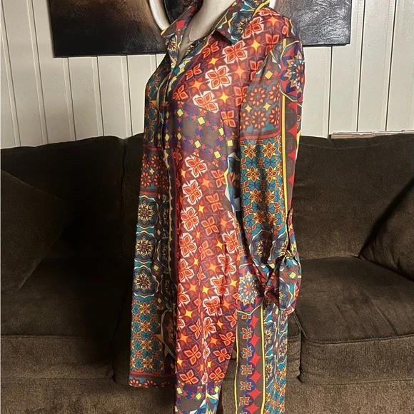 Multiples~Vintage Tunic Blouse Size Medium W/ Mandala Design (New W/Tags) - Picture 8 of 15